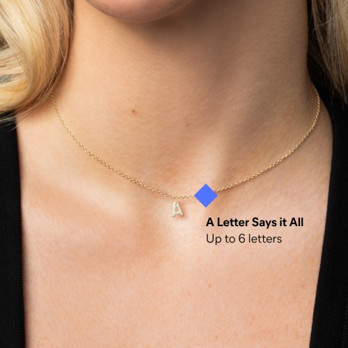Initial Necklace with 1 Letter - Modern – Sterling Silver