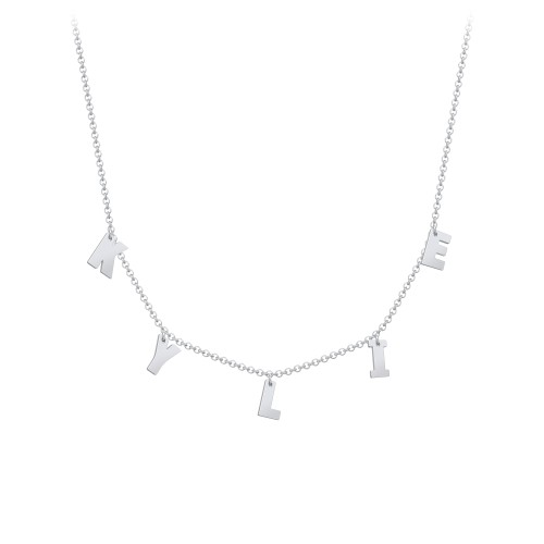 Initial Necklace with 5 Letters - Modern – Sterling Silver