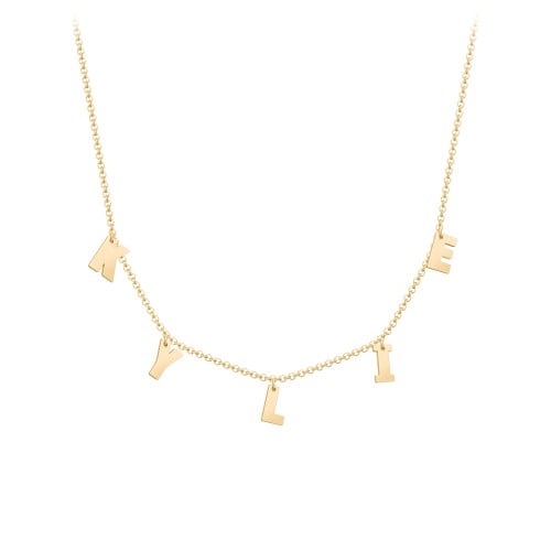 Initial Necklace with 5 Letters - Modern