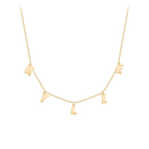 Initial Necklace with 5 Letters - Modern – 18K Gold Plated Silver