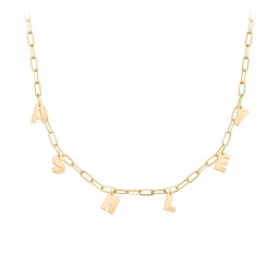 Initial Necklace with 6 Letters - Modern