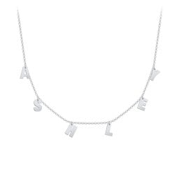 Initial Necklace with 6 Letters - Modern