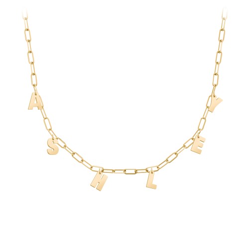 Initial Necklace with 6 Letters - Modern