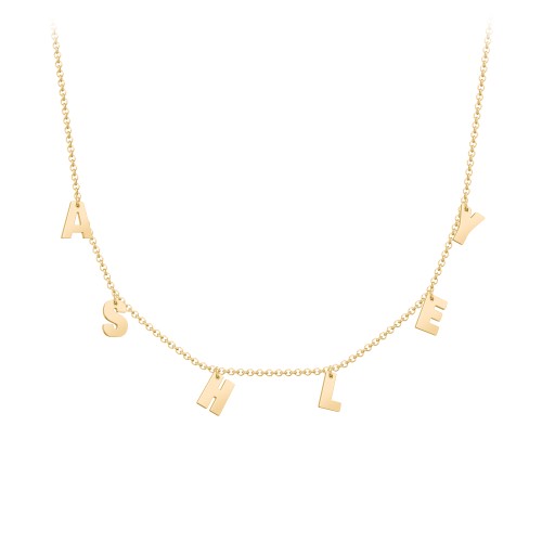 Initial Necklace with 6 Letters - Modern – 18K Gold Plated Silver