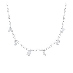 Initial Necklace with 6 Letters - Modern in 925 Sterling Silver