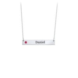 Engravable Birthstone Bar Necklace