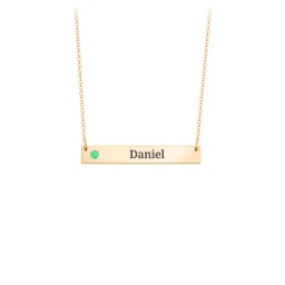 Engravable Birthstone Bar Necklace