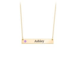 Engravable Birthstone Bar Necklace
