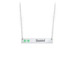 2 Engravable Birthstone Bar Necklace