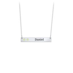 2 Engravable Birthstone Bar Necklace