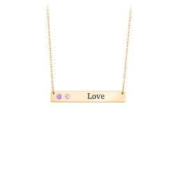 2 Engravable Birthstone Bar Necklace