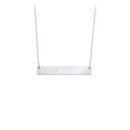 3 Engravable Birthstone Bar Necklace