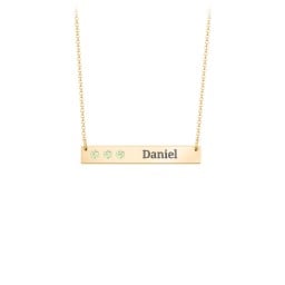 3 Engravable Birthstone Bar Necklace