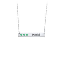3 Engravable Birthstone Bar Necklace