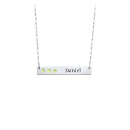 3 Engravable Birthstone Bar Necklace