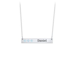 3 Engravable Birthstone Bar Necklace