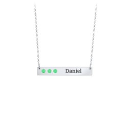 3 Engravable Birthstone Bar Necklace