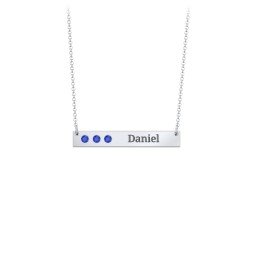 3 Engravable Birthstone Bar Necklace