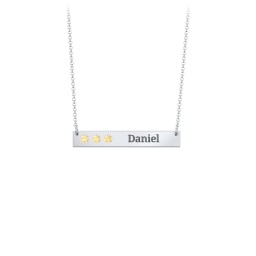 3 Engravable Birthstone Bar Necklace