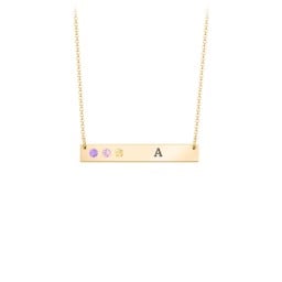3 Engravable Birthstone Bar Necklace
