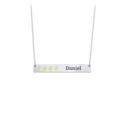 4 Engravable Birthstone Bar Necklace
