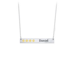 4 Engravable Birthstone Bar Necklace