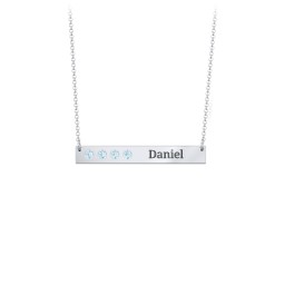 4 Engravable Birthstone Bar Necklace