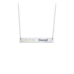 4 Engravable Birthstone Bar Necklace