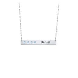 4 Engravable Birthstone Bar Necklace
