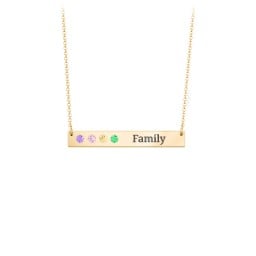 4 Engravable Birthstone Bar Necklace