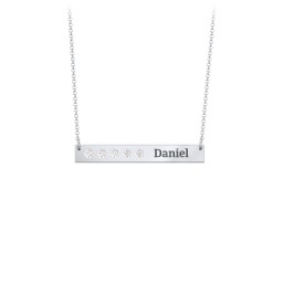 5 Engravable Birthstone Bar Necklace