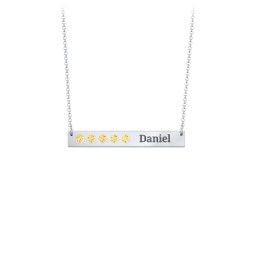 5 Engravable Birthstone Bar Necklace