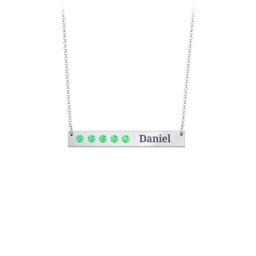 5 Engravable Birthstone Bar Necklace