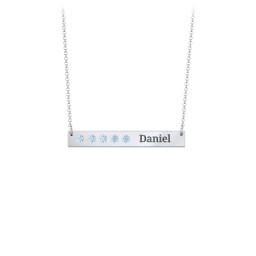 5 Engravable Birthstone Bar Necklace