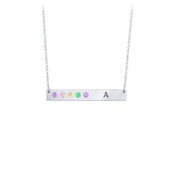 5 Engravable Birthstone Bar Necklace