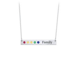 5 Engravable Birthstone Bar Necklace