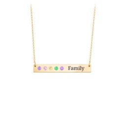 5 Engravable Birthstone Bar Necklace