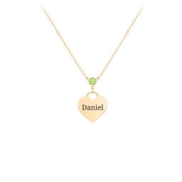 Engravable Heart Necklace with Birthstone