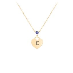 Engravable Heart Necklace with Birthstone