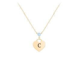 Engravable Heart Necklace with Birthstone