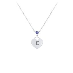 Engravable Heart Necklace with Birthstone