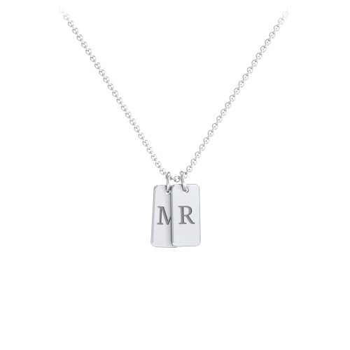 Small Initial 2 Tag Necklace