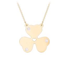 Engravable 3 Leaf Clover Birthstone Necklace
