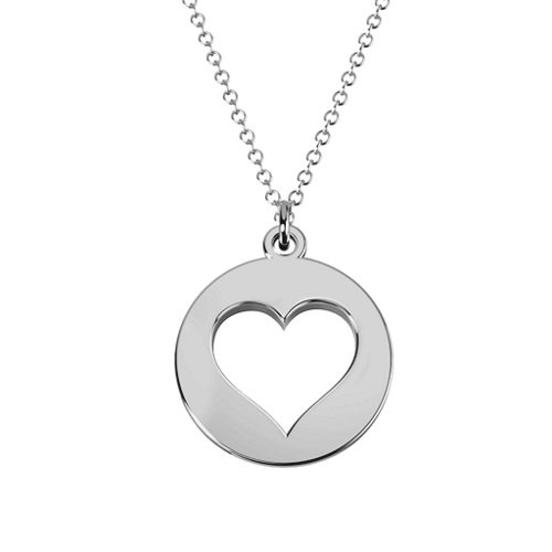 Shape Of My Heart Heart Cutout Disc Necklace