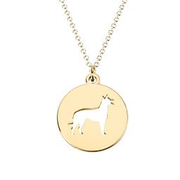 Tozkelpie Dog Cutout Disc Necklace in 18K Gold Plated Silver