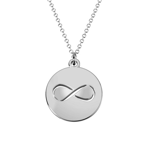 Infinity Symbol Cutout Disc Necklace