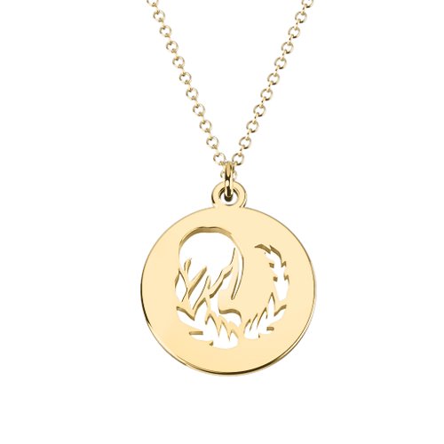 Virgo Zodiac Sign Cutout Disc Necklace – 18K Gold Plated Silver