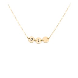 Engravable Initial 3 Disc Pendant in 18K Gold Plated Silver