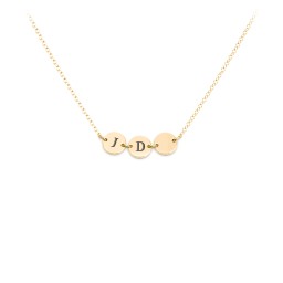 Engravable Initial 3 Disc Pendant in 18K Gold Plated Silver