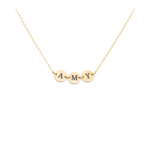 Engravable Initial 3 Disc Pendant – 18K Gold Plated Silver